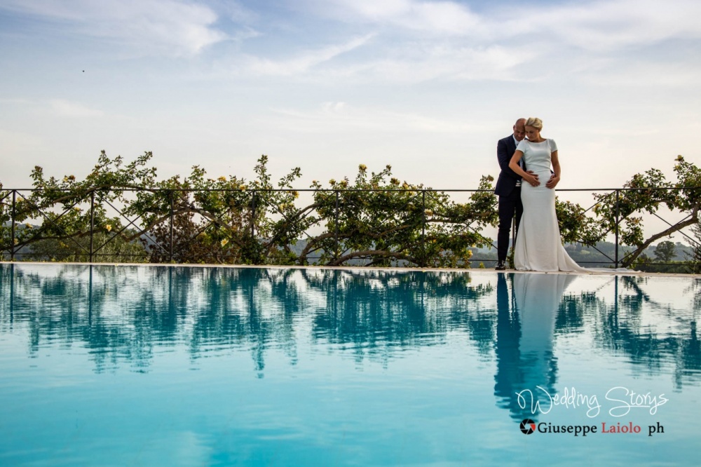 particolare della piscina nella location esclusiva per matrimonio